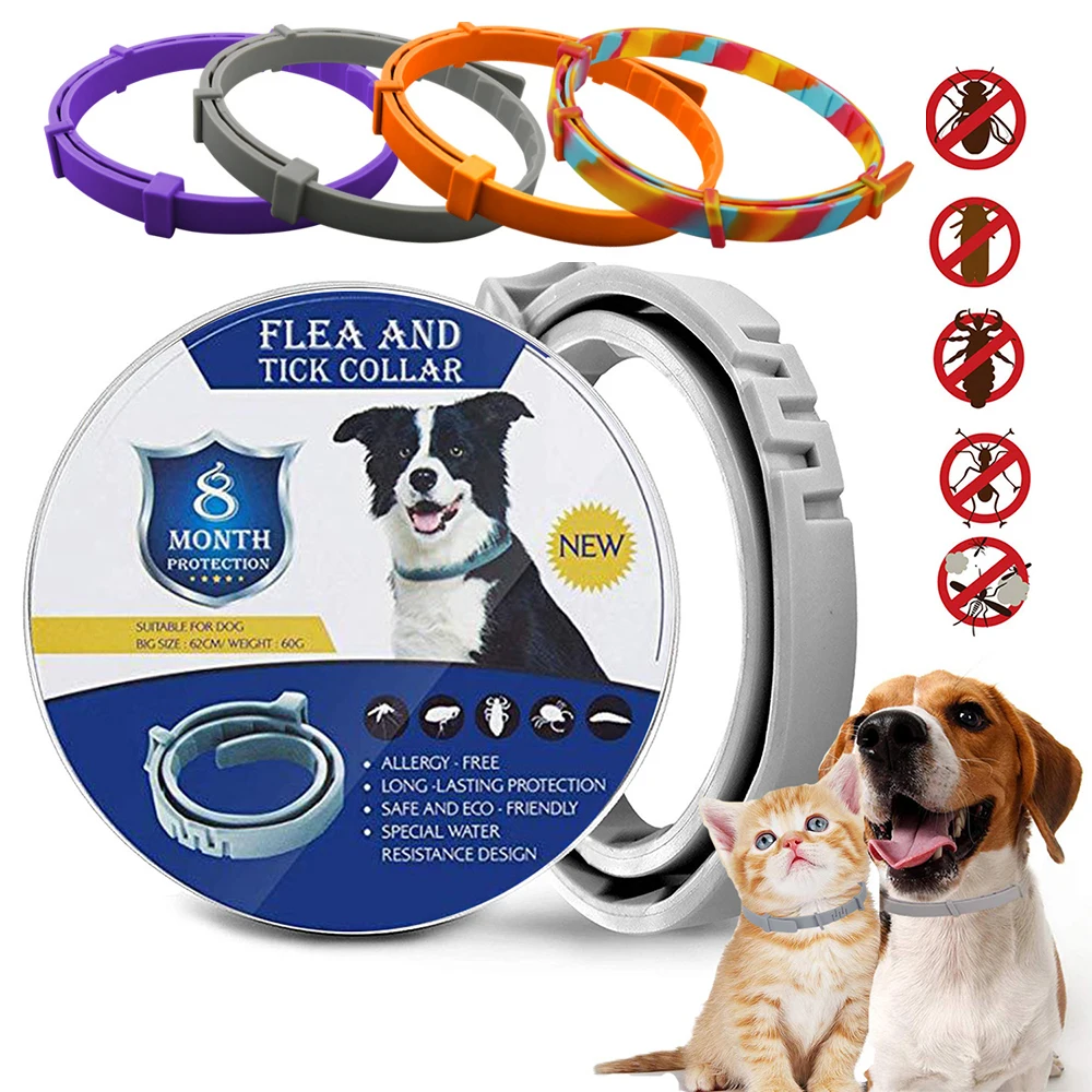 Silicone Anti-mosquitoes Adjustable Cats Dogs Collar Insect Prevention Flea And Tick Collar