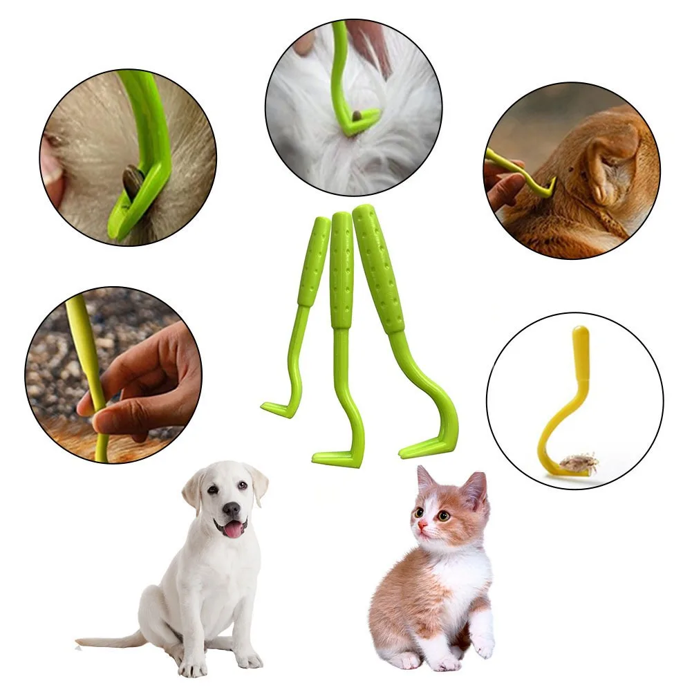 3pcs Remover Tweezer Tick Flea Remover Hook Tick Pull Pet Cat Dog Tick Clamp Accessaries Pet Mite Flea Extractor Dog Accessarie - Image 4