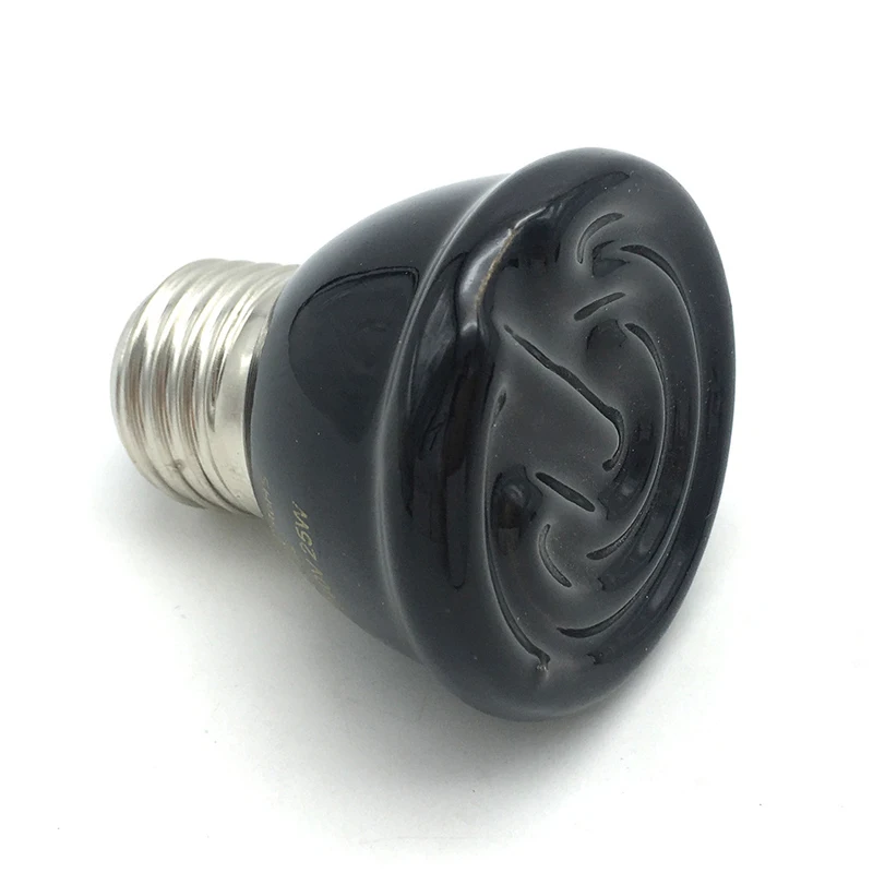 Ceramic Emitter Heat Light Mini Black Pet Heating Lamp Infrared Bulb 25/50/ 75/100W Brooder Chickens Reptile lamp