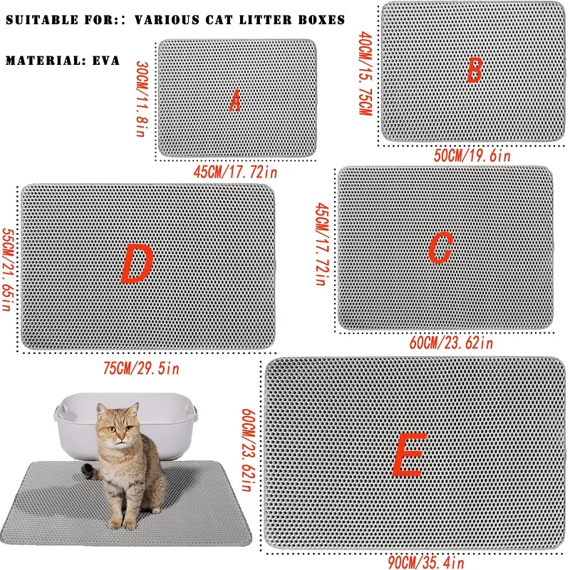 Cat Litter Mat Large Size Waterproof Pet Toilet Cat Litter Trapping Mat Non Slip Double Layer Cats Litter Box Pad Pet Product - Image 3