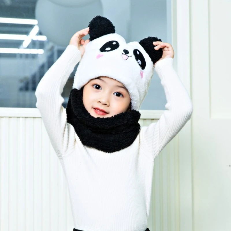 Cartoon Hat for Girls Boys Scarf Thicken Cap Winter Hat for Kids Newborn Baby Stuff Children Hat Plus Fleece Kids Caps 1-18Years - Image 6