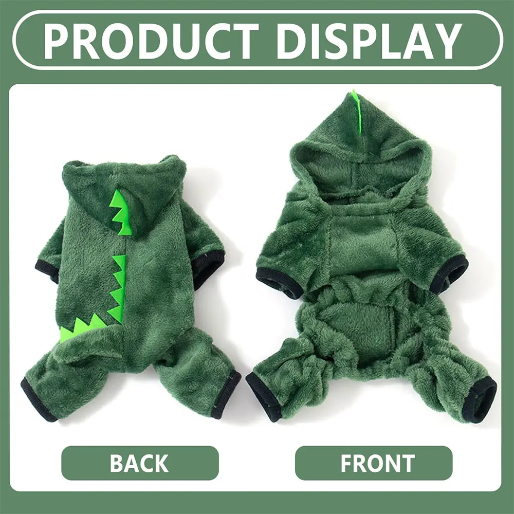 Autumn and Winter Dinosaur Clothing Cotton Pet Pullover, Animal Theme Puppy and Kitten Clothing, Cute and Soft Pet Clothing Suitable for Small Cats and Dogs - Image 4