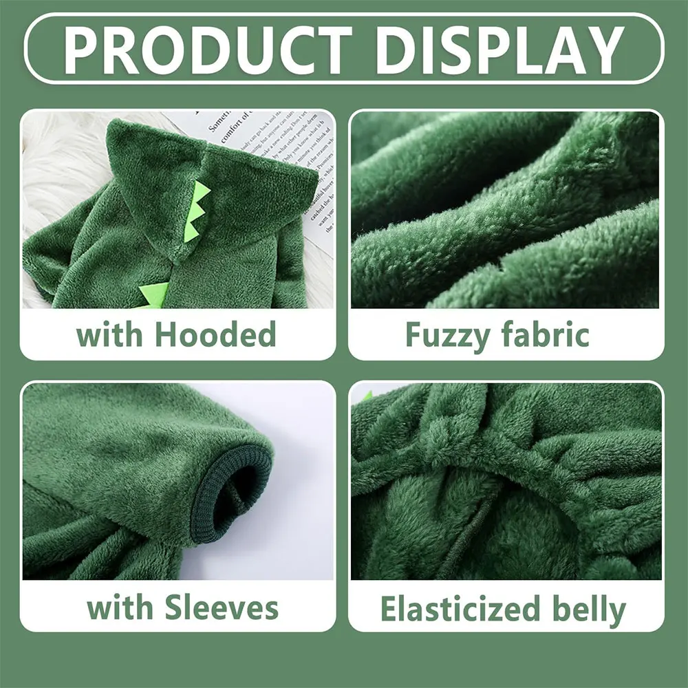 Autumn and Winter Dinosaur Clothing Cotton Pet Pullover, Animal Theme Puppy and Kitten Clothing, Cute and Soft Pet Clothing Suitable for Small Cats and Dogs - Image 5
