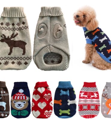 Warm Pet Dog Sweater Winter Dog Clothes for Small Medium Dogs Knitted Puppy Cat Coat Chihuahua French Bulldogs Yorkie Customes