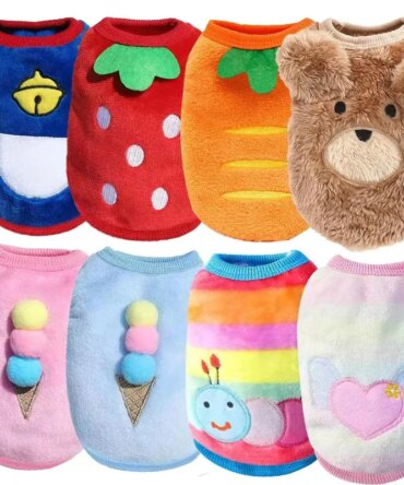 Cute Dog Clothes Winter Vest For Small Dogs Cats Warm Pets Sweater Soft Flannel Puppy Puffer Jacket Dog Accessories Supplies Xxs