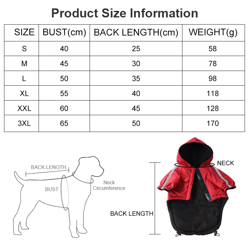 Autumn Winter Pet Dog Waterproof Warm Coat Cotton Hooded Jacket The Dog Face Small Dogs Cat Reflective Pet Clothes Winter Coat - Image 6