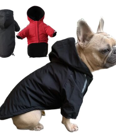 Autumn Winter Pet Dog Waterproof Warm Coat Cotton Hooded Jacket The Dog Face Small Dogs Cat Reflective Pet Clothes Winter Coat