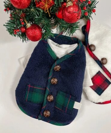 2025 Dog Clothes Winter Dog Cardigan Pet Dog Coat Vest Cat Jacket Chihuahua French Bulldog Christmas Dog Clothing Puppy Costume