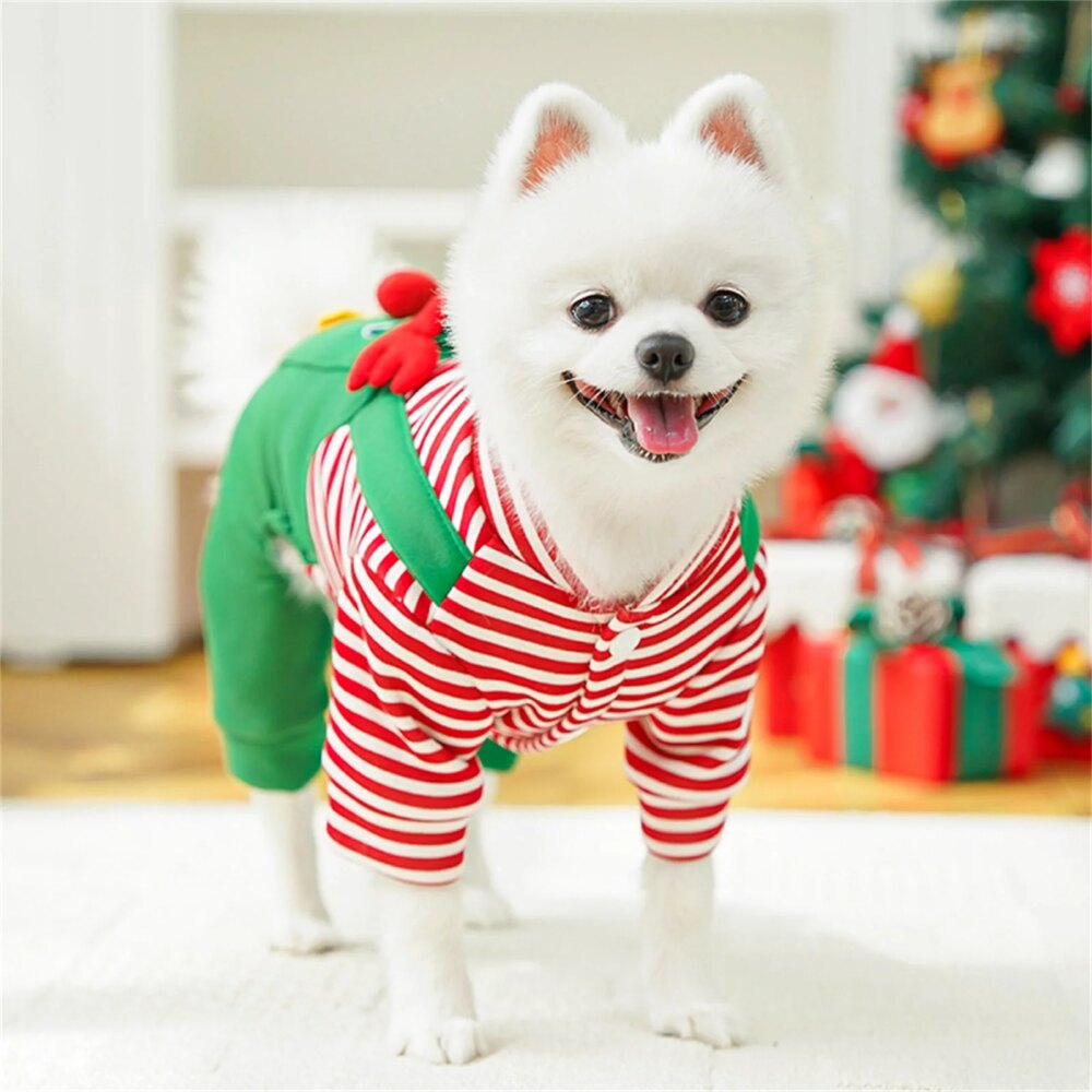 Dog Sports Striped Shirt Puppy Kitten Vest Pet Sportswear Clothing Christmas Pet Dogs Cats Coats Dress Up Costume