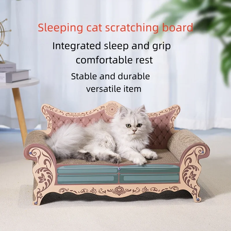Cat scratch board, cat nest sofa, cat bed integrated, L-shaped vertical, wear-resistant, non shedding, irregular circular, large