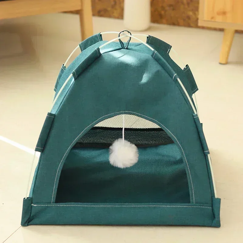 Pet Tent Bed Removable Cat Sofa Basket Canvas Semi-enclosed Cat House Dog Cave Hut Cat Sleeping Bed for Room Decor Pet Supplies - Image 3
