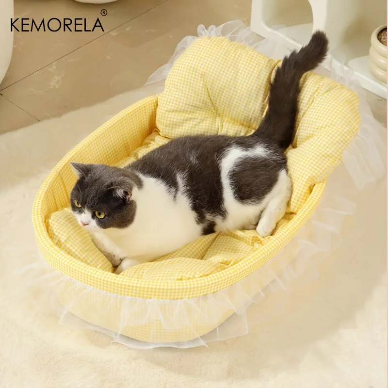 KEMORELA Gauze-edged Cat Princess Sofa Bed Washable and Removable - Universal Pet Mat for All Seasons Suitable for Cats and Dogs - Image 5