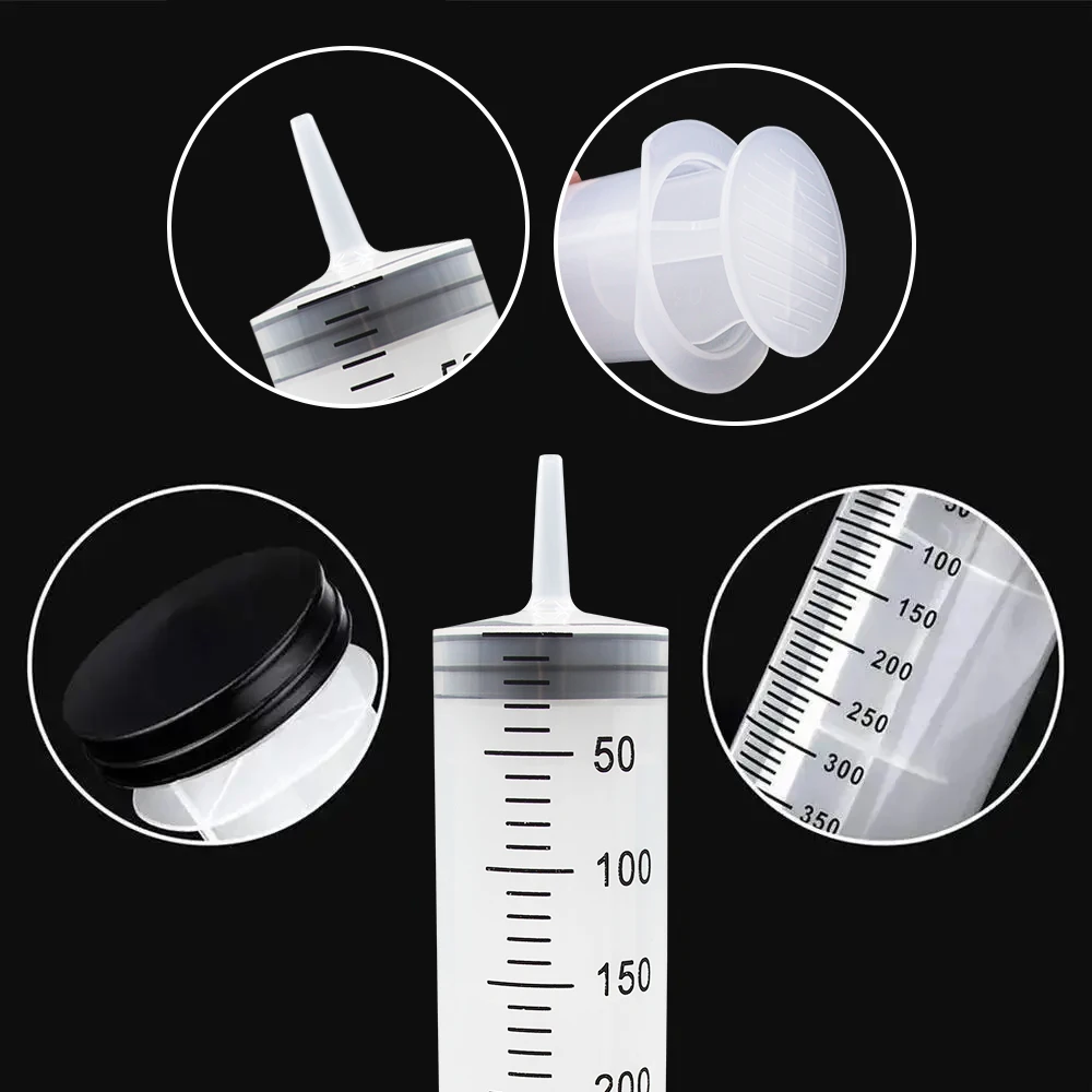 100-550ml Large Syringes With Tube for Liquid Plastic Syringes With Tip Cap for Glue Dispensing, Watering, Refilling, Feeding - Image 3
