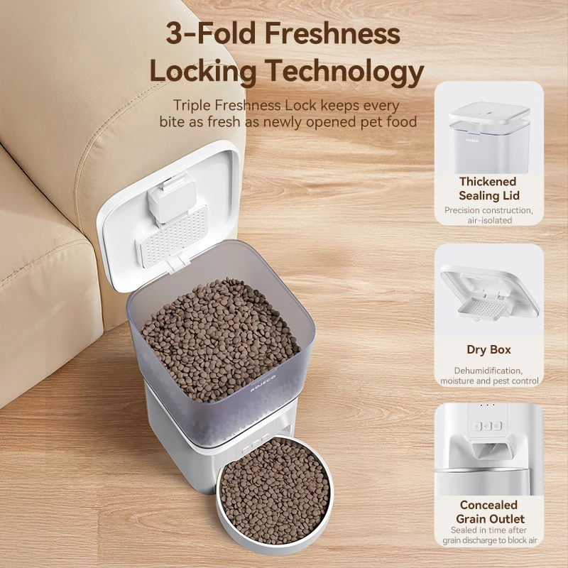 ROJECO 4.5L Automatic Pet Feeder WIFI Smart Cat Food Kibble Dispenser APP Remote Control Auto Dog Pet Food Feeding Bowl Supplies - Image 5