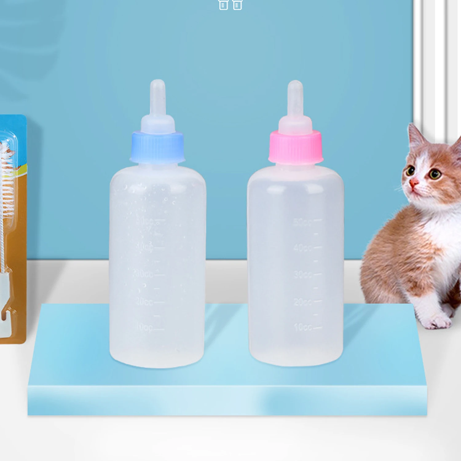 60ml Pet Bottle Set Pet Silicone Milk Bottle Dog and Cat Feeding Water dispenser Pet Supplies - Image 2