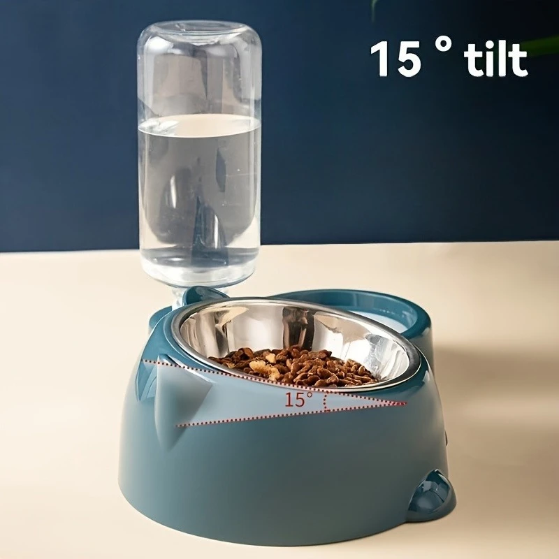 Automatic Pet Feeder and Water Dispenser, Integrated Feeding System for Cats and Dogs,No Battery or Power Needed, slanted mouth - Image 5