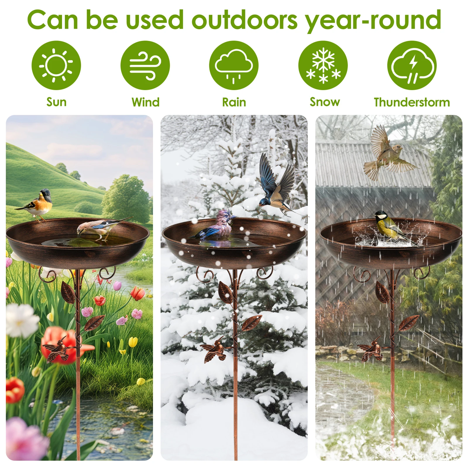 Bird feeder Parrot bird birdtub Iron Standing Bowl feeding watering supplies Outdoor Garden Patio Lawn decor bird accessories