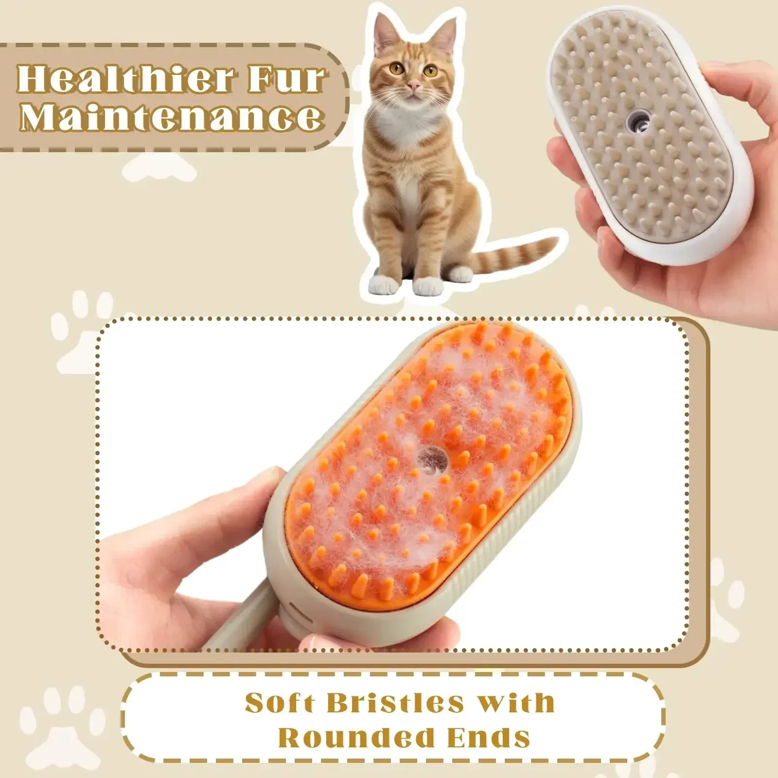 1~2pcs Steam Pet Brush 3-in-1 Massage Dog Steamy Brush Spray Beauty Tangled and Loose Hair Removal Cats Grooming Comb Dogs - Image 2
