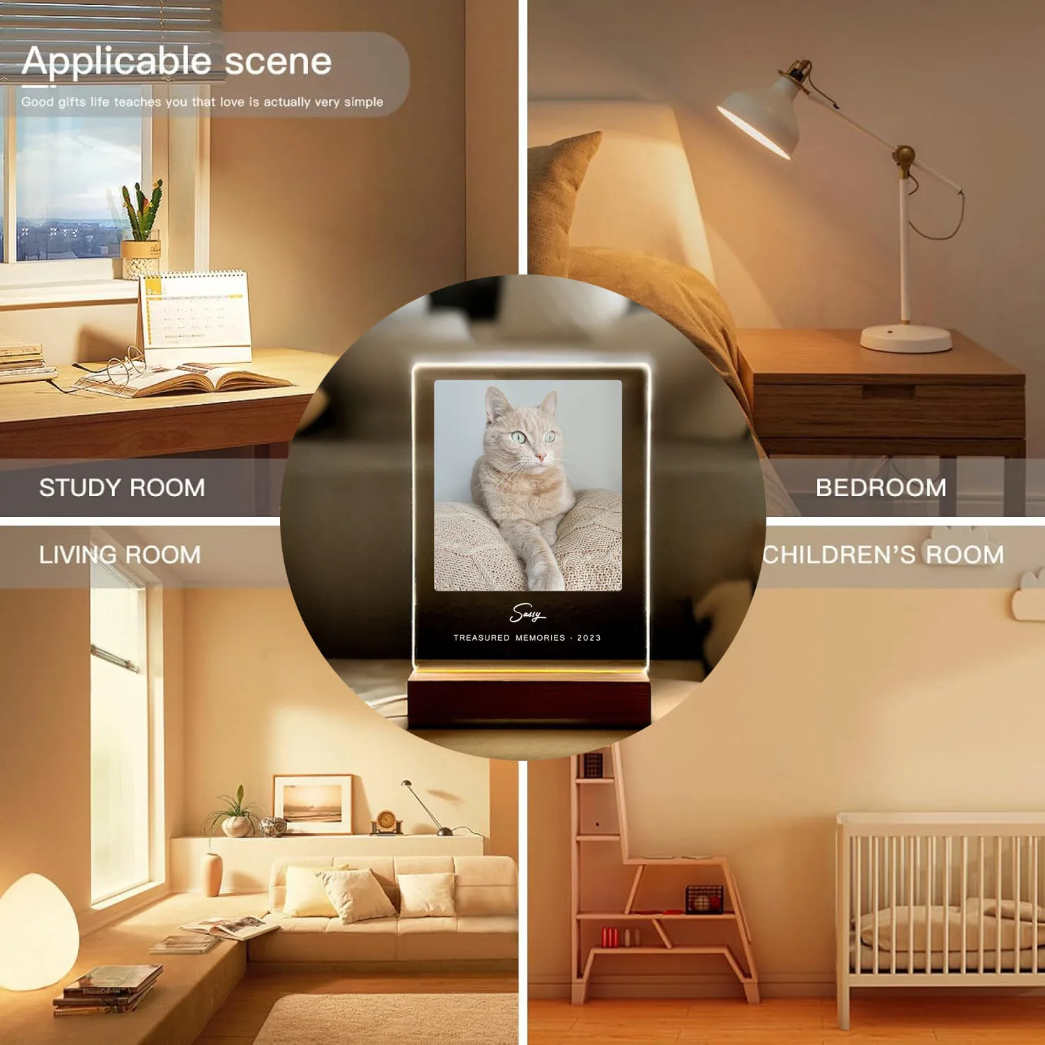 Personalized Pet Memorial Plaque with LED Light Custom Dog Cat Photo Light Up Keepsake Gift for Pet Dog Cat Lovers - Image 5