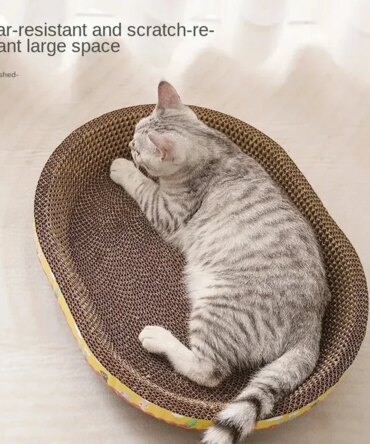 Cat Scratching Board Protect Furniture Grinding Claw Toys Oval Corrugated Paper Wear-resistant Cat Nest Cat Accessories