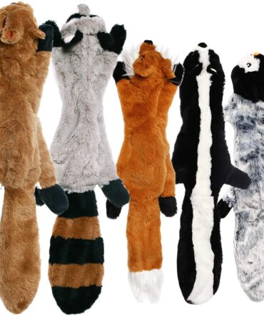 Funny Simulated Animal No Stuffing Dog Toy with Squeakers Durable Stuffingless Plush Squeaky Dog Chew Toy Crinkle Pet Squeak Toy