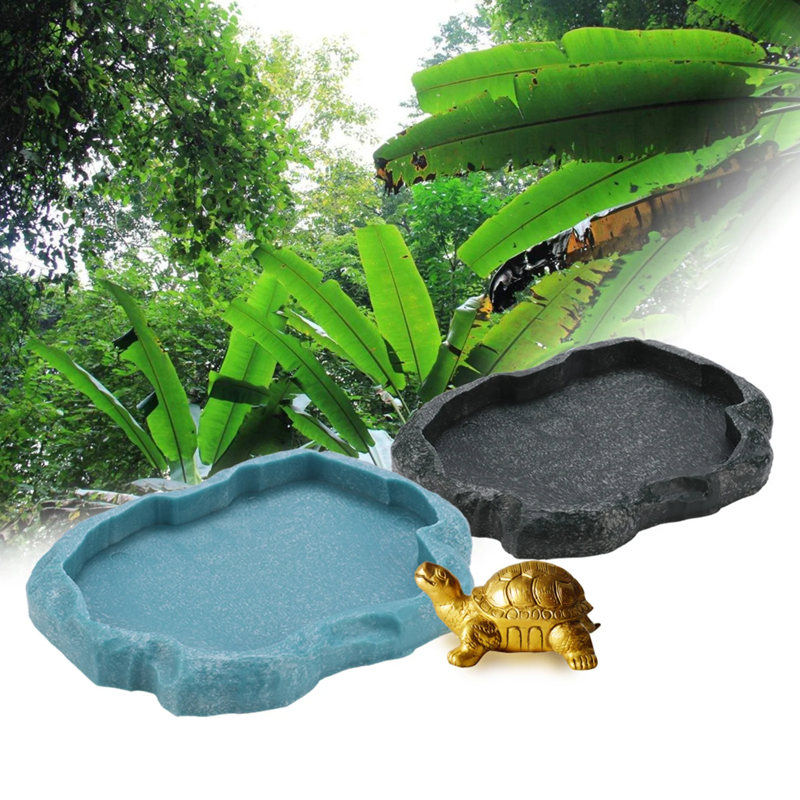 ABS Resin Reptile Rock Food and Water Dish Feeder Bowl for Tortoise Lizard Lizard Feeder Reptile Bowl Reptile Feeder - Image 3