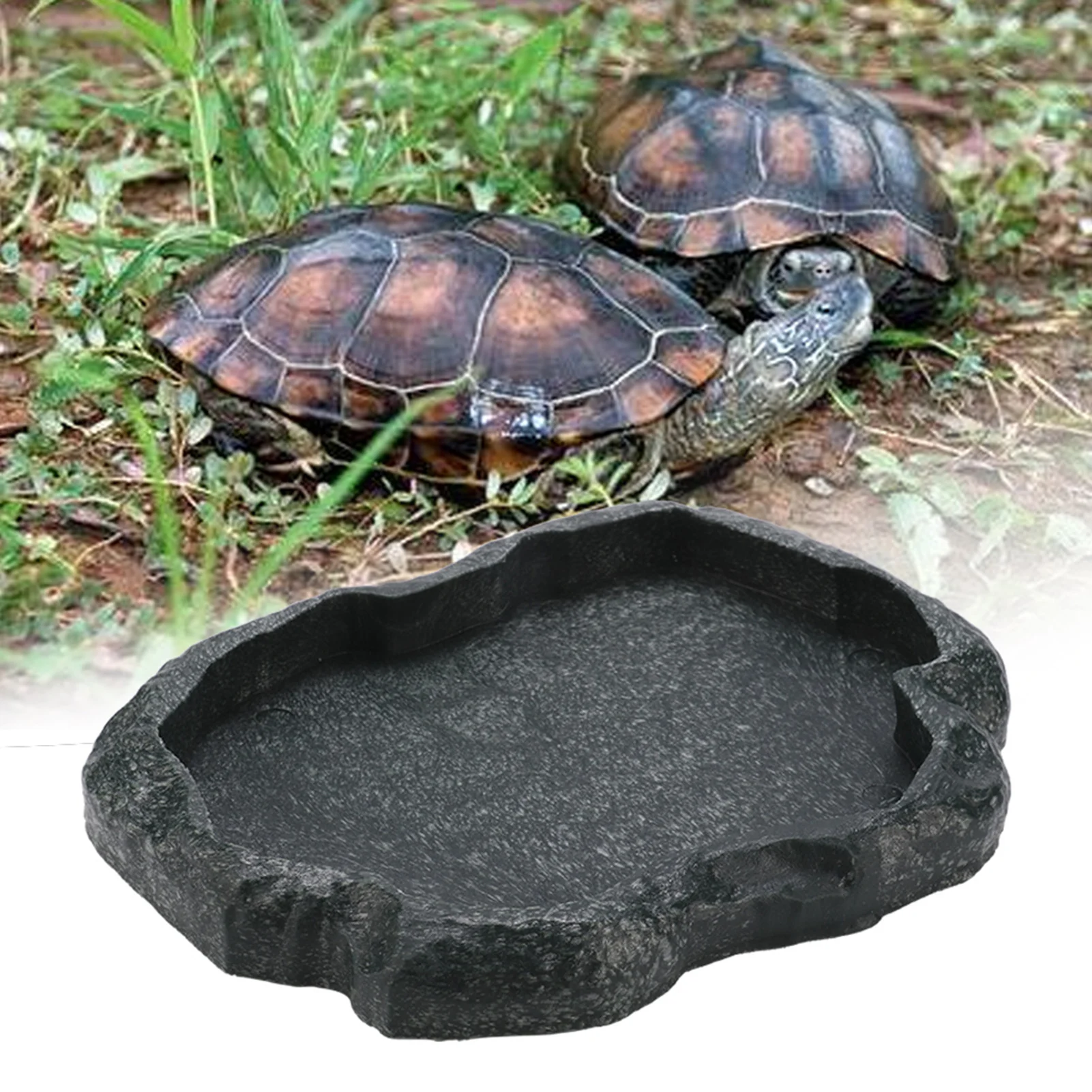ABS Resin Reptile Rock Food and Water Dish Feeder Bowl for Tortoise Lizard Lizard Feeder Reptile Bowl Reptile Feeder - Image 4