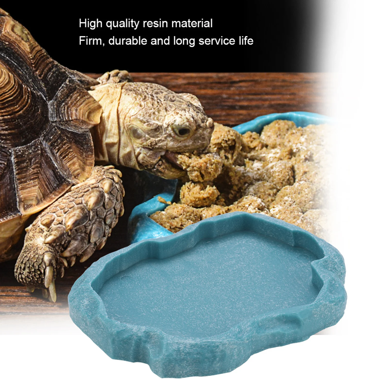 ABS Resin Reptile Rock Food and Water Dish Feeder Bowl for Tortoise Lizard Lizard Feeder Reptile Bowl Reptile Feeder - Image 2