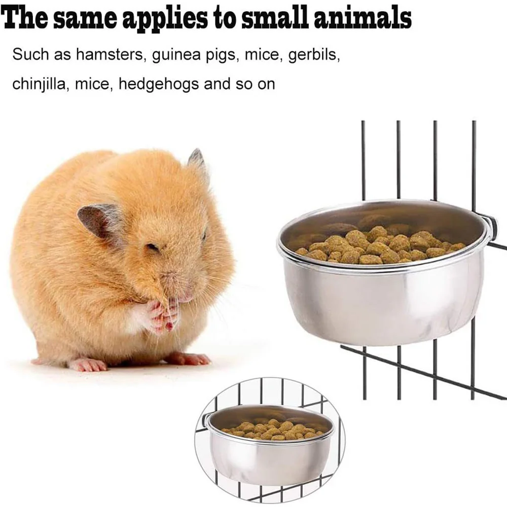 Stainless Steel Bird Bowls Safe Cage Hanging Feeder Bowl Parrot Rabbit Hamster Food Water Feeding Bowl Pet Cage Accessories - Image 4