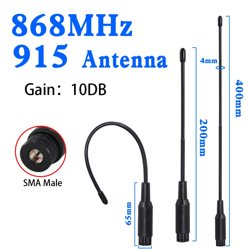 Nb-iot Soft Antenna 915mhz/900/840/868/902-928 UAV meter reading module Omnidirectional high-gain flexible antenna SMA soft whip