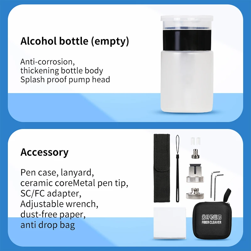 Fiber Optic Tool Kit With S-6C Fiber Cleaver Optical power meter(OPM) 15mW Visual fault locator(VFL) Fiber Stripper FTTH Tools - Image 6