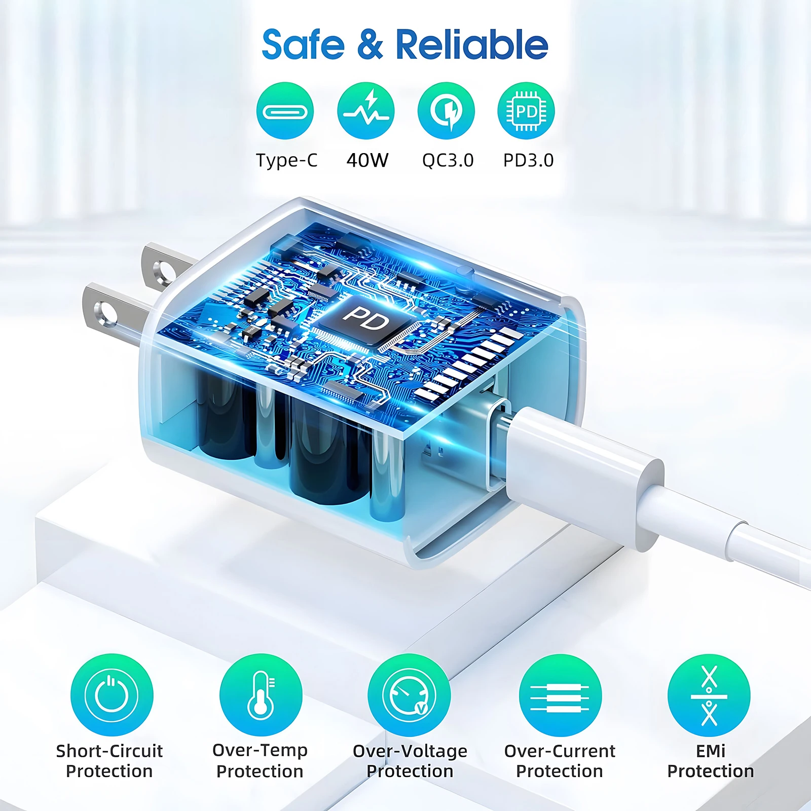 40W Fast Charger For iPhone 14 13 12 11 Pro Max X XS iPad USB Type C Fast Charging Data Cable Phone Charger Set Accessories - Image 2