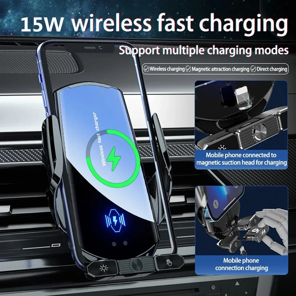 Wireless Charger Car Auto Magnetic Air Vent Phone Holder For iPhone 16 15 14 13 Samsung Xiaomi Induction Fast Charging Station - Image 4