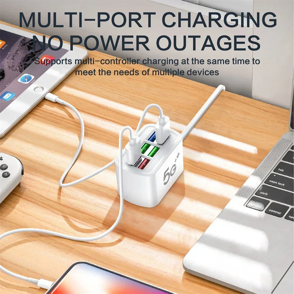 Multi 6 Ports USB Phone Charger Power Strip Universal Adapter Fast Quick Charging Head Socket Wall Charger Socket HUB Splitter - Image 3