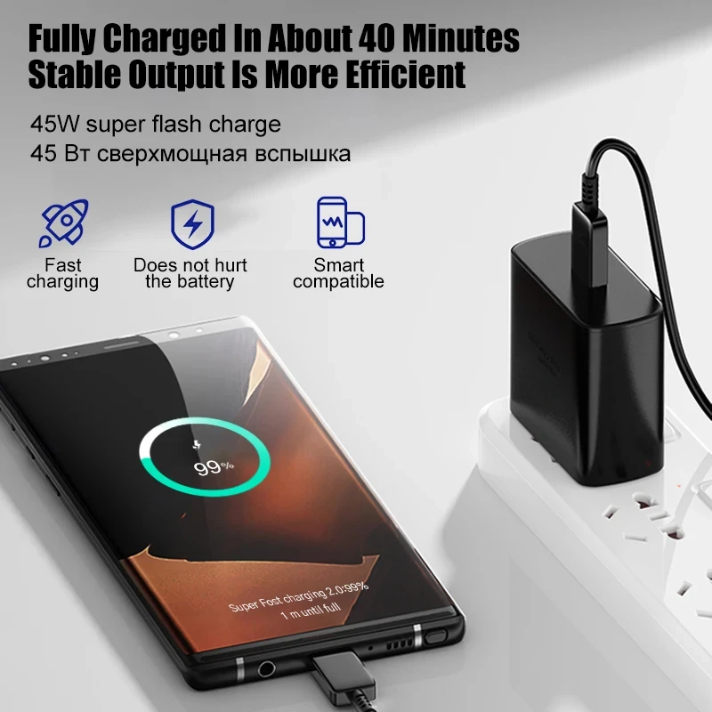 45W PD Charger Fast Charging for Samsung Galaxy S22 S23 Ultra Note 10+ 5G USB C Mobile Phone Type C Wall Quick Charging Adapter - Image 4