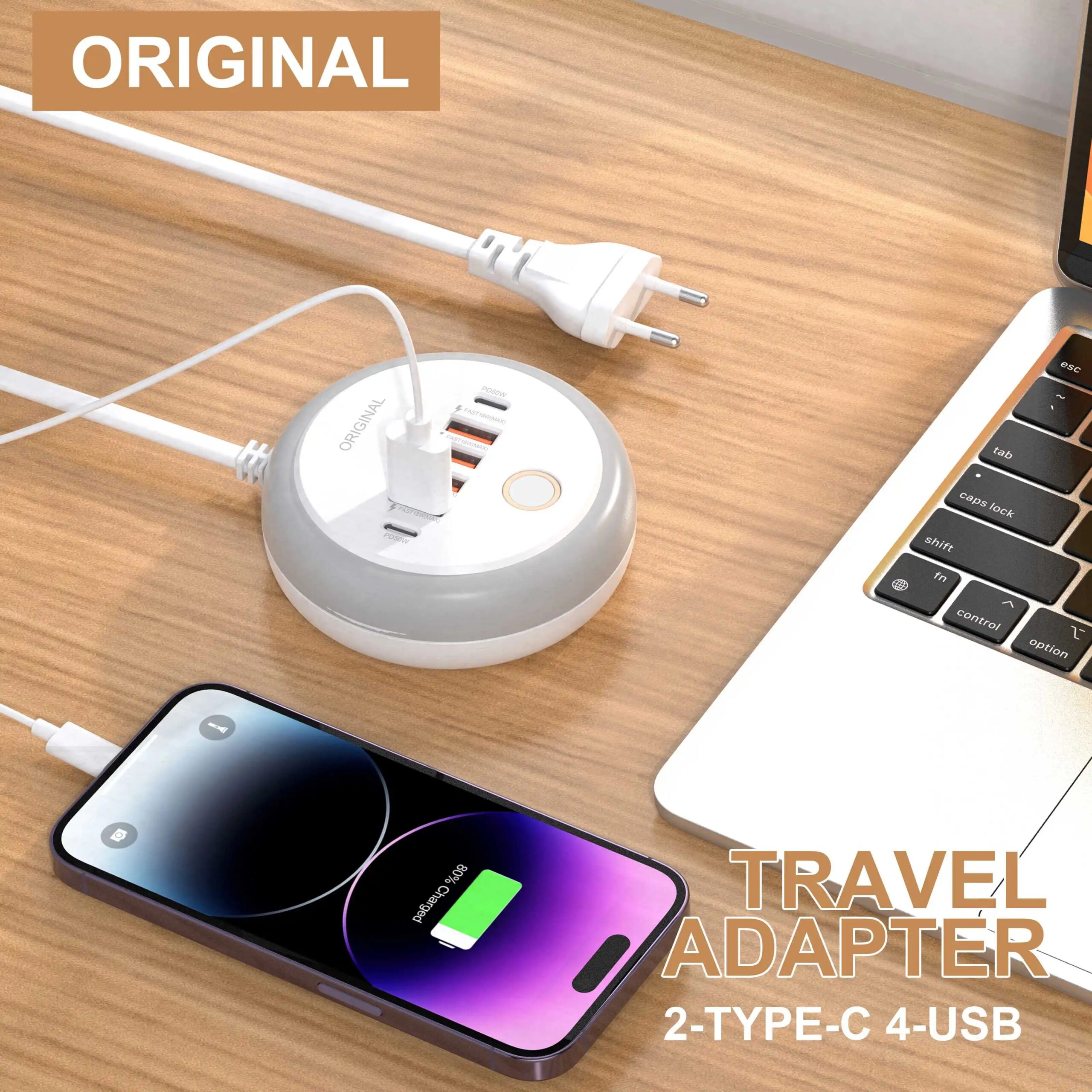 50W USB PD Charger 6 Ports Fast Charging Travel Charger For iPhone Samsung Xiaomi Phone Adapter Quick Charge3.0 Charging Station - Image 5