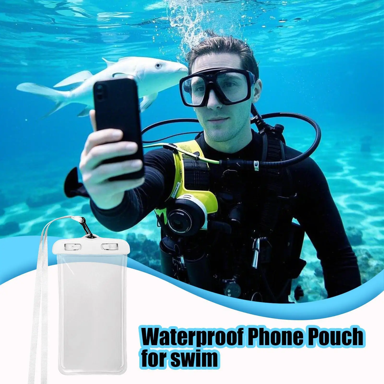 Waterproof Phone Bag Waterproof Cell Phone Case Transparent Dry Bag With Detachable Lanyard For Travel Hiking Rafting Water - Image 2