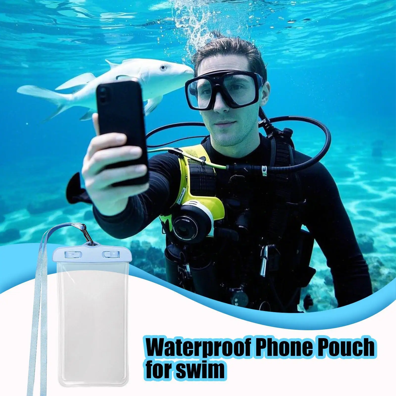 Waterproof Phone Bag Waterproof Cell Phone Case Transparent Dry Bag With Detachable Lanyard For Travel Hiking Rafting Water - Image 3