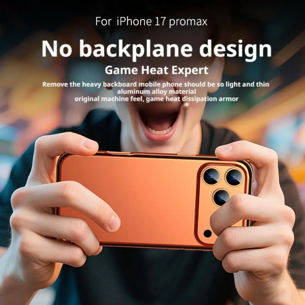 Metal Silicone Border For IPhone 17 Promax Phone Case Hollow Heat Dissipation And Anti Drop Protective Cover Alloy Accessories - Image 4