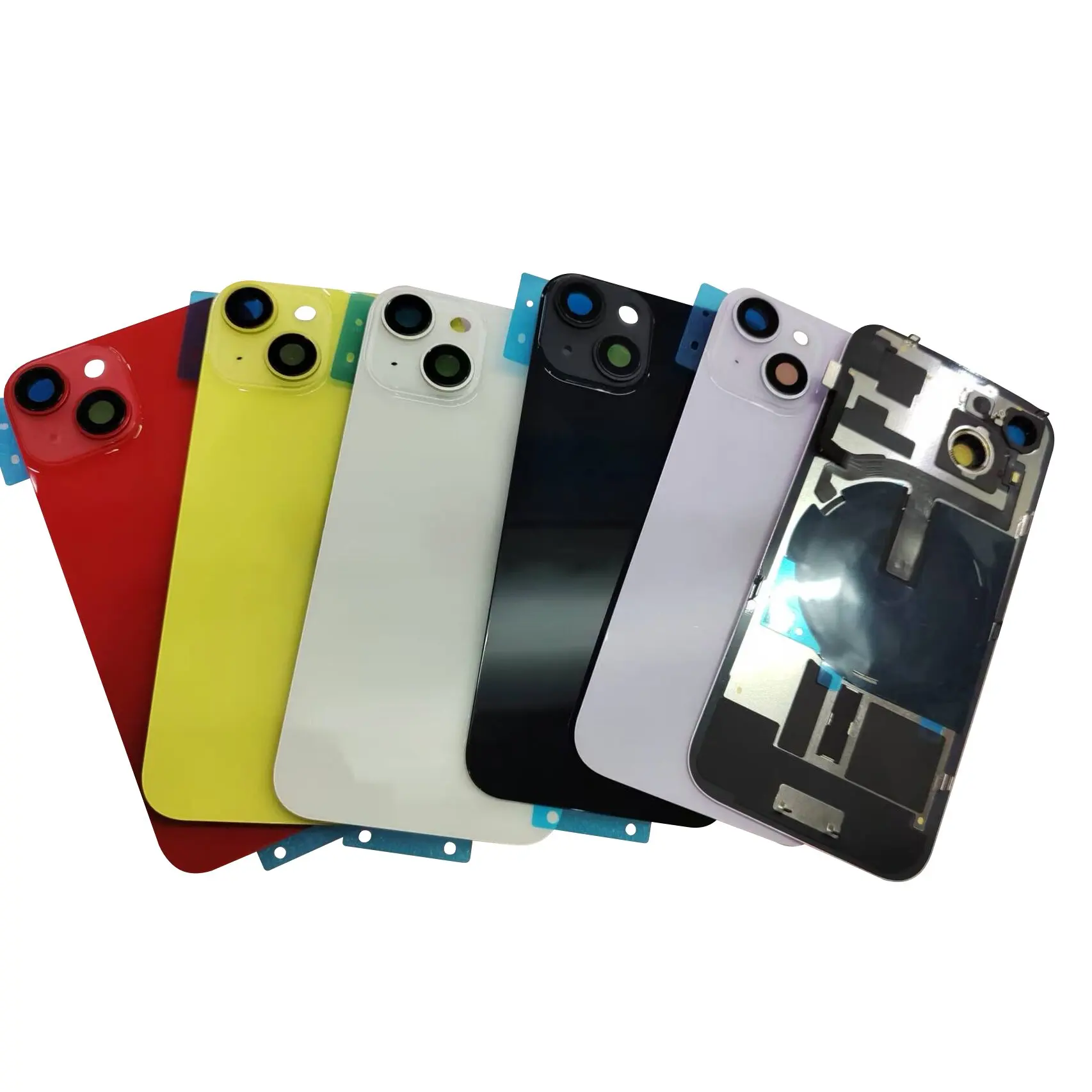 Back Glass Cover For iPhone 14 14Plus Rear Case Door Housing with Small Parts Flex Cable Metal Plate Replacement - Image 2