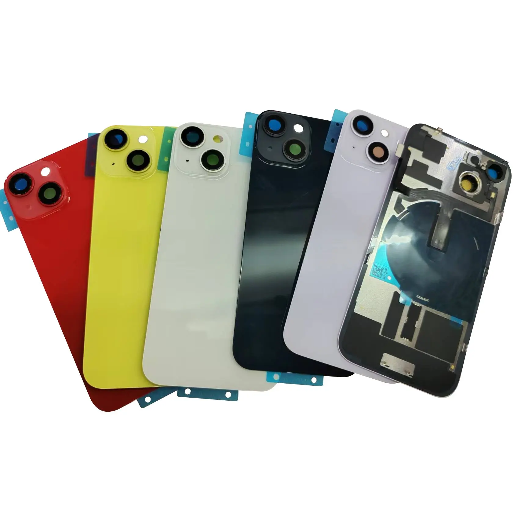 Back Glass Cover For iPhone 14 14Plus Rear Case Door Housing with Small Parts Flex Cable Metal Plate Replacement