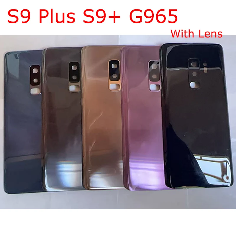 A+++ S9Plus Housing For Samsung Galaxy S9 Plus G965 6.2" Glass Battery Back Cover Repair Replace Door Rear Case + Camera Lens