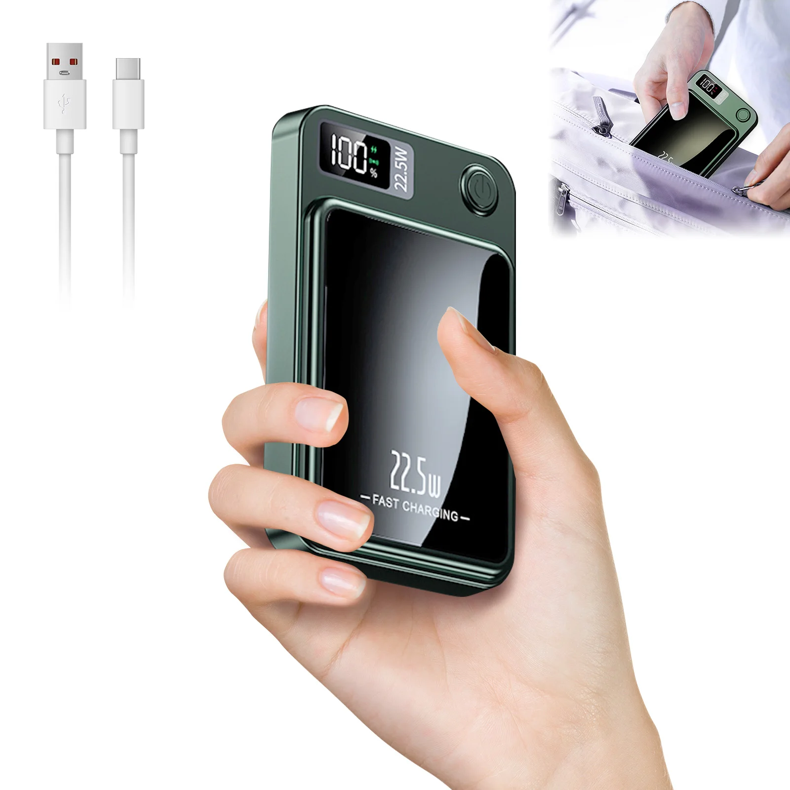 10000mAh Power Bank Magnetic Wireless Charger PD 22.5W Fast Charging for iPhone 15/14/13/12/Pro Max/Pro/Plus/Mini/ AirPods 3/2 - Image 6