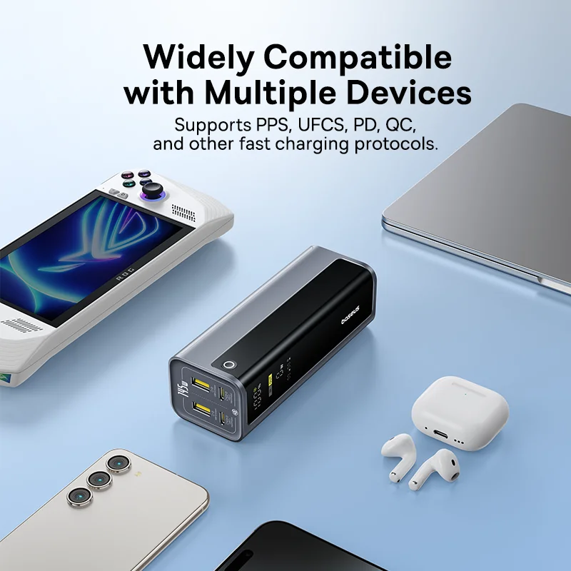 Baseus 145W Power Bank 20800mAh Dual USB A USB C PD 100W Fast Charging Digital Display Portable PowerBank for Laptop Phone Steam - Image 6