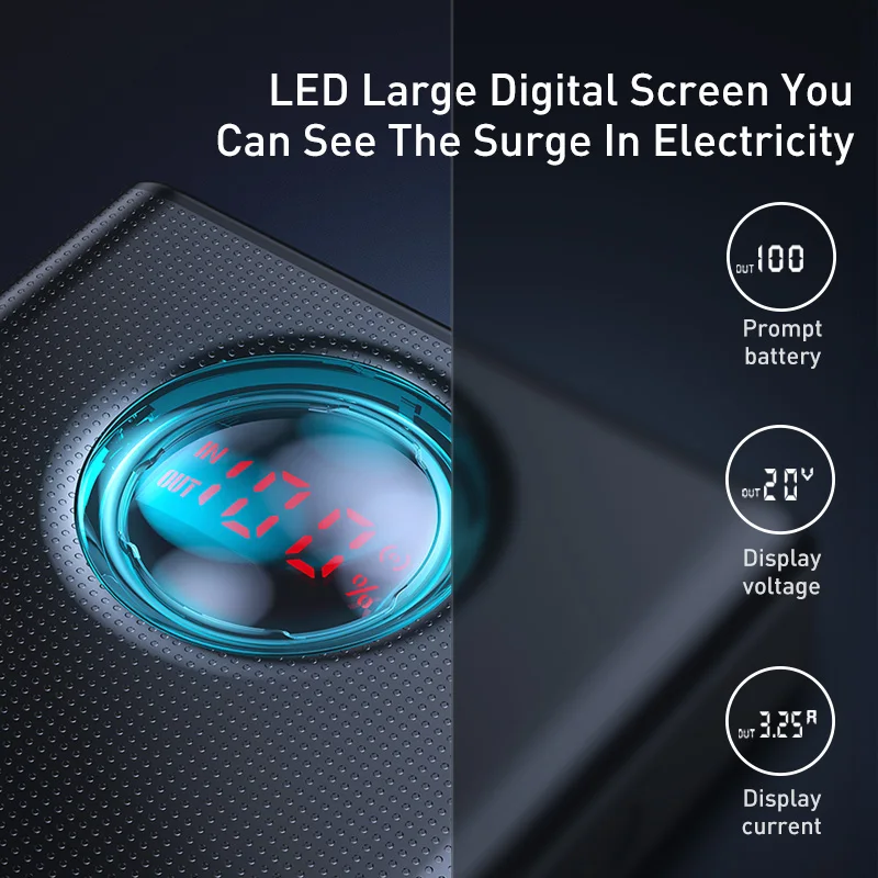 Baseus 65W Power Bank 30000mAh PD Quick Charge FCP SCP Powerbank Portable External Charger For Smartphone Laptop iPhone Tablet - Image 4