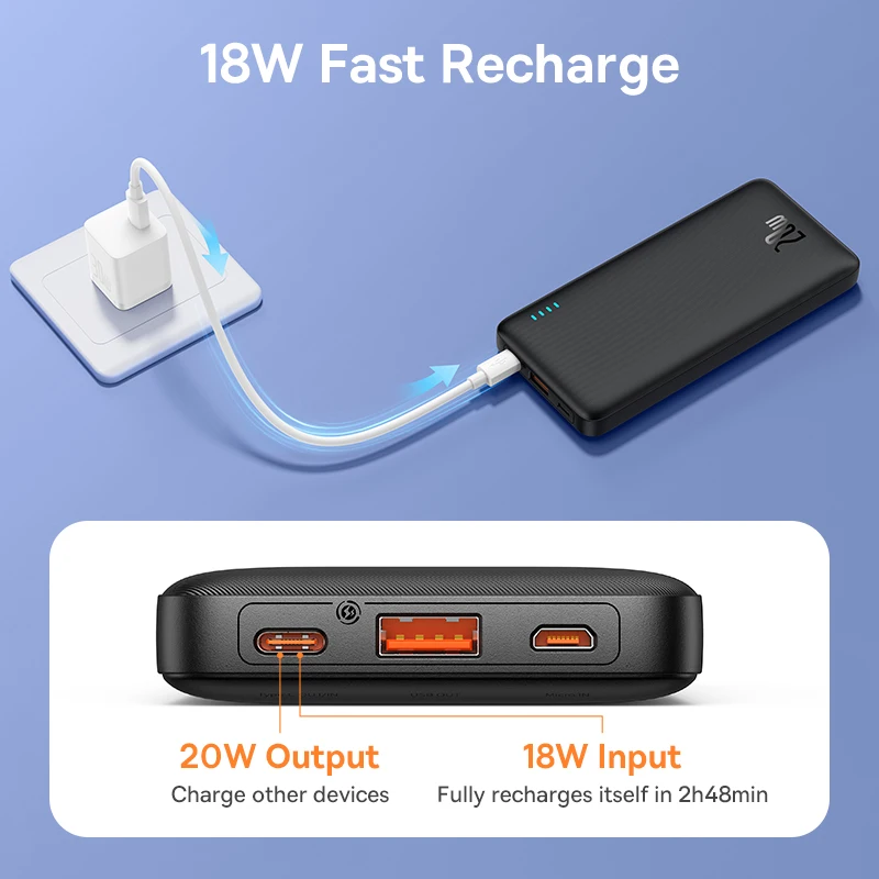 Baseus Airpow 20W Power Bank 10000mAh 20000mAh Fast Charge Powerbank for iPhone 16/15/14/13/12 Xiaomi batterie externe - Image 3