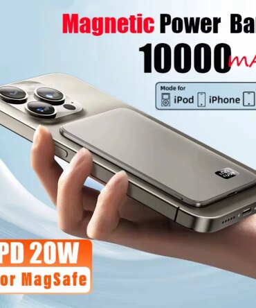 10000mAh Ultra Thin Power Bank for MagSafe,Magnetic Wireless Fast Charging MacSafe Portable Battery For iPhone Xiaomi Samsung