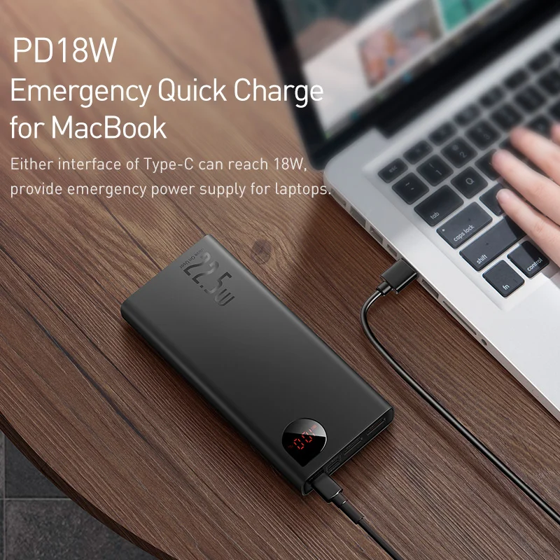 Baseus 22.5W Power Bank 20000mAh 10000mAh Portable Fast Charging Powerbank Type C USB-C PD Qucik Charge External Battery Charger - Image 4