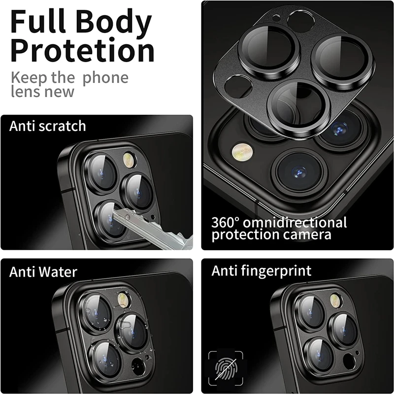 Metal Camera Lens Protector Glass For iPhone 17 Air 16 15 14 Pro Max Lens Funda For iPhone 16 Plus Full Cover Lens Camera Glass - Image 3