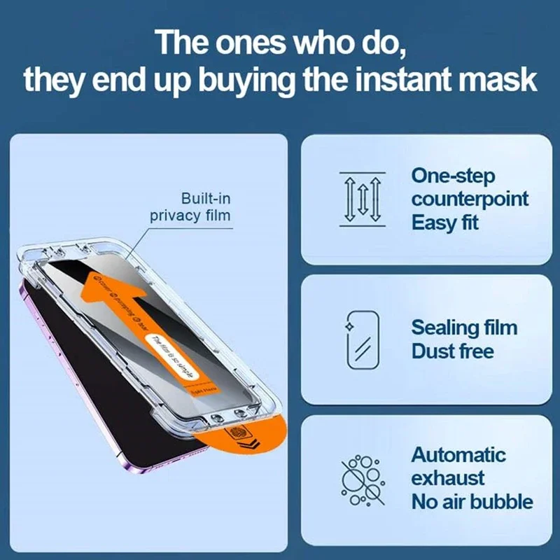 Oleophobic Coating Dust Free Installation Privacy Screen Protector For iPhone 13 11 12 14 15 16 Pro Max XS X XR 17 15 Plus Glass - Image 4